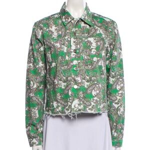 L'AGENCE floral print denim jacket